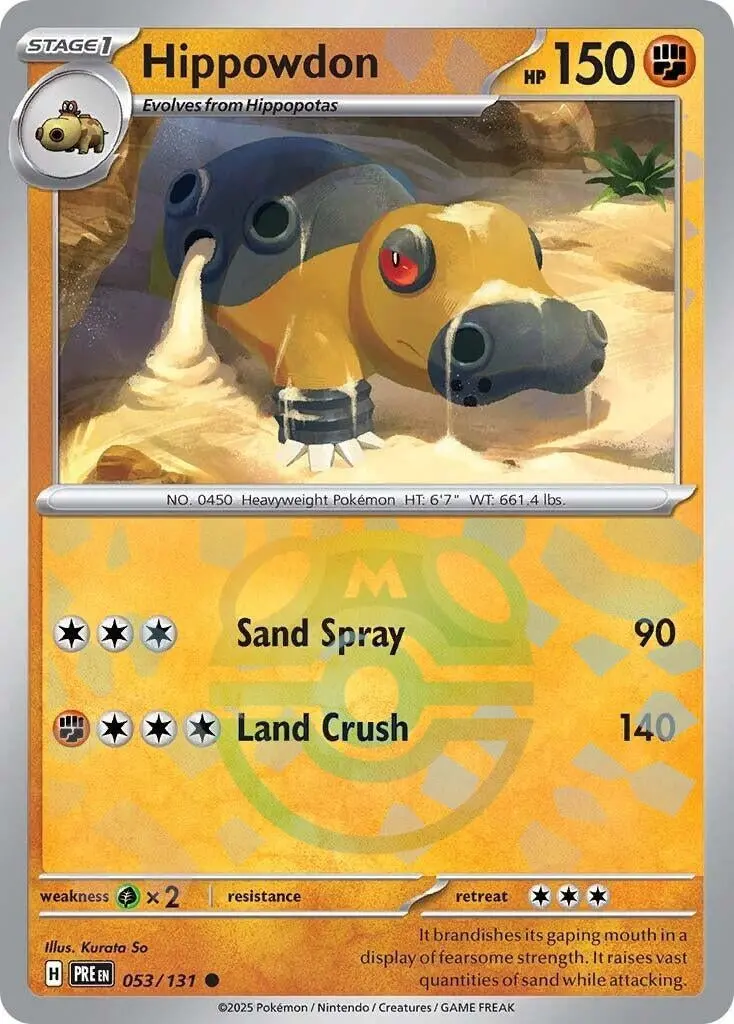 Hippowdon (Master Ball Pattern) (053/131) (Pre) 1