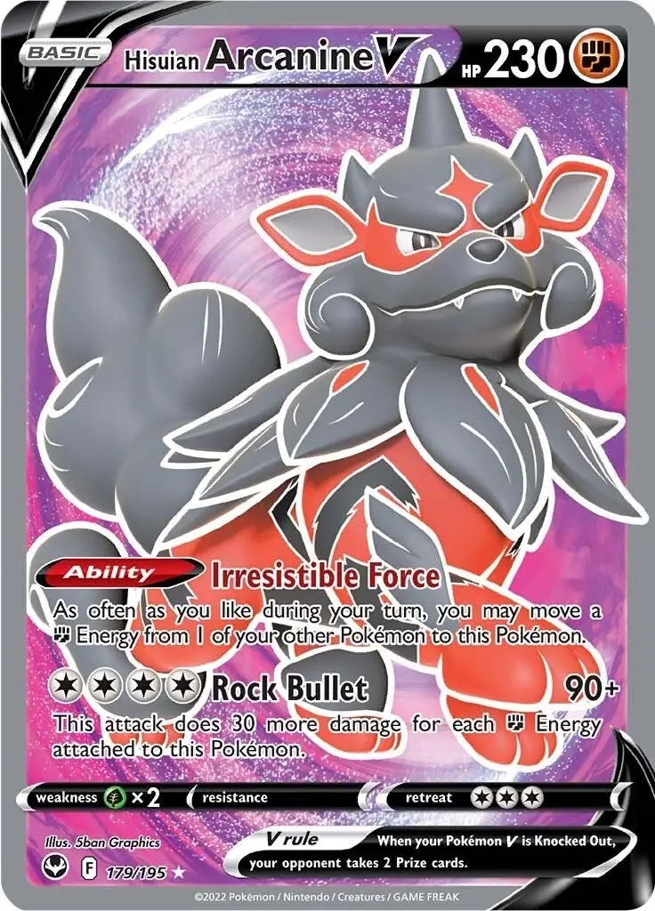 Hisuian Arcanine V (Full Art) (179/195) (Swsh12) 1