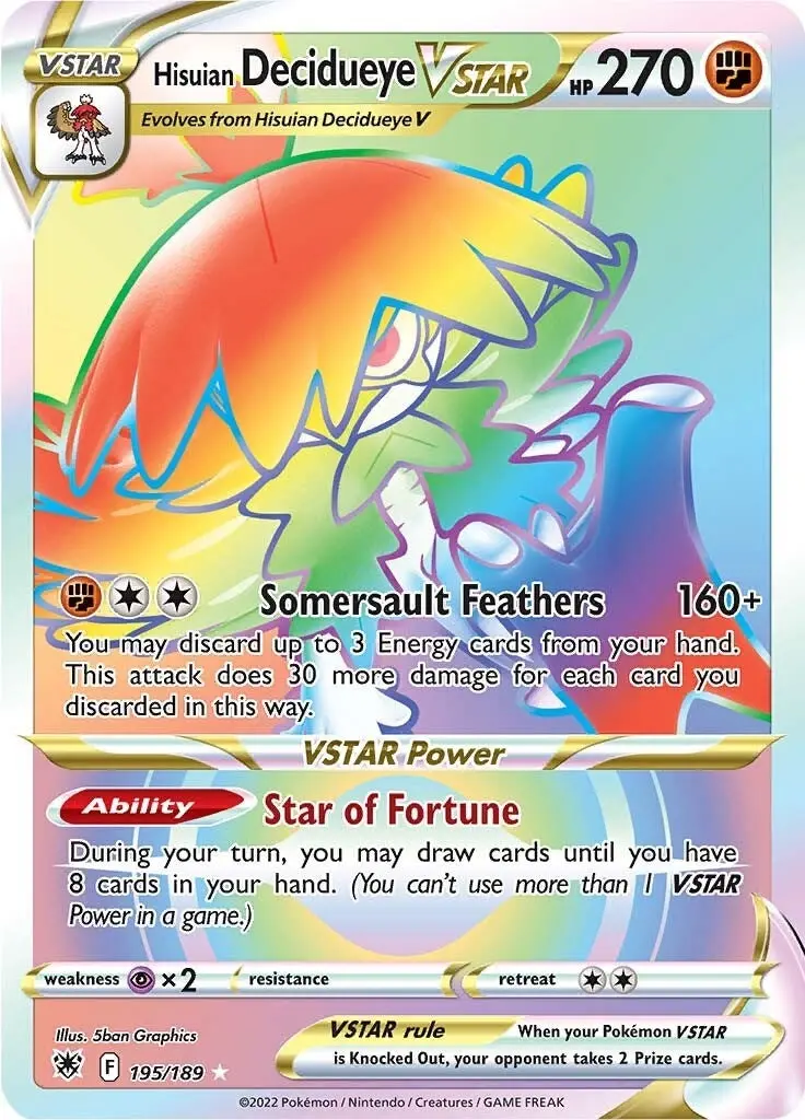 Hisuian Decidueye Vstar (Secret) (195/189) (Swsh10) 1