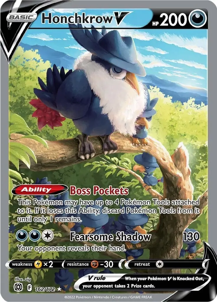 Honchkrow V (Alternate Full Art) (162/172) (Swsh09) 1