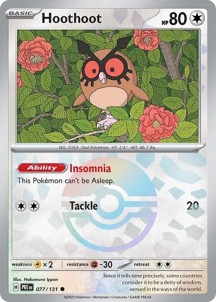 Hoothoot (Poke Ball Pattern) (077/131) (Pre) 1