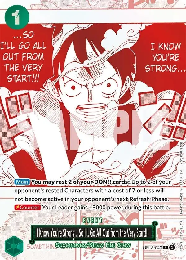 I Know You're Strong... So I'll Go All Out From The Very Start!!! (3Rd Anniversary Treasure Campaign Pack) (Op13-040) (Op-Pr) 1