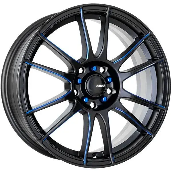 King Circuit Wheels Satin Black With Blue Milled 1