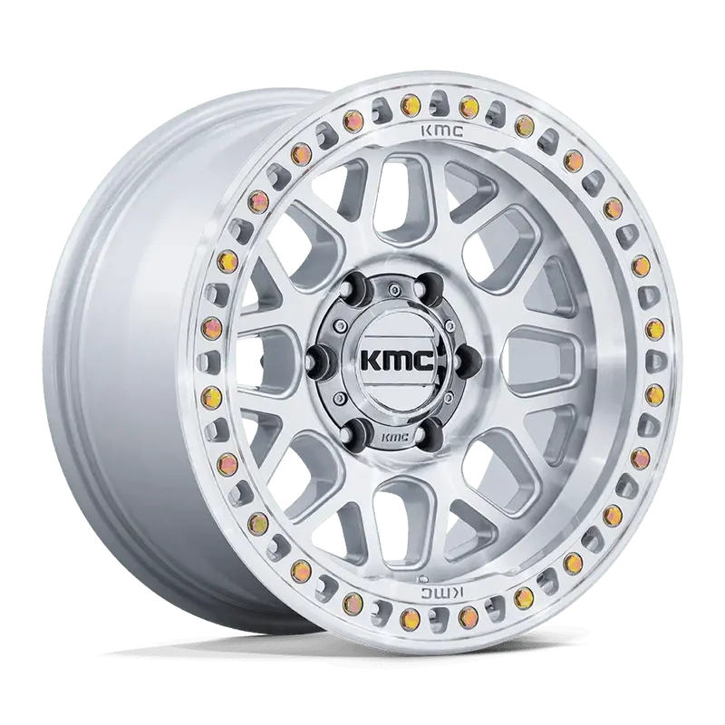 Kmc Grs Km549 In Gloss Silver With Machined Face 1
