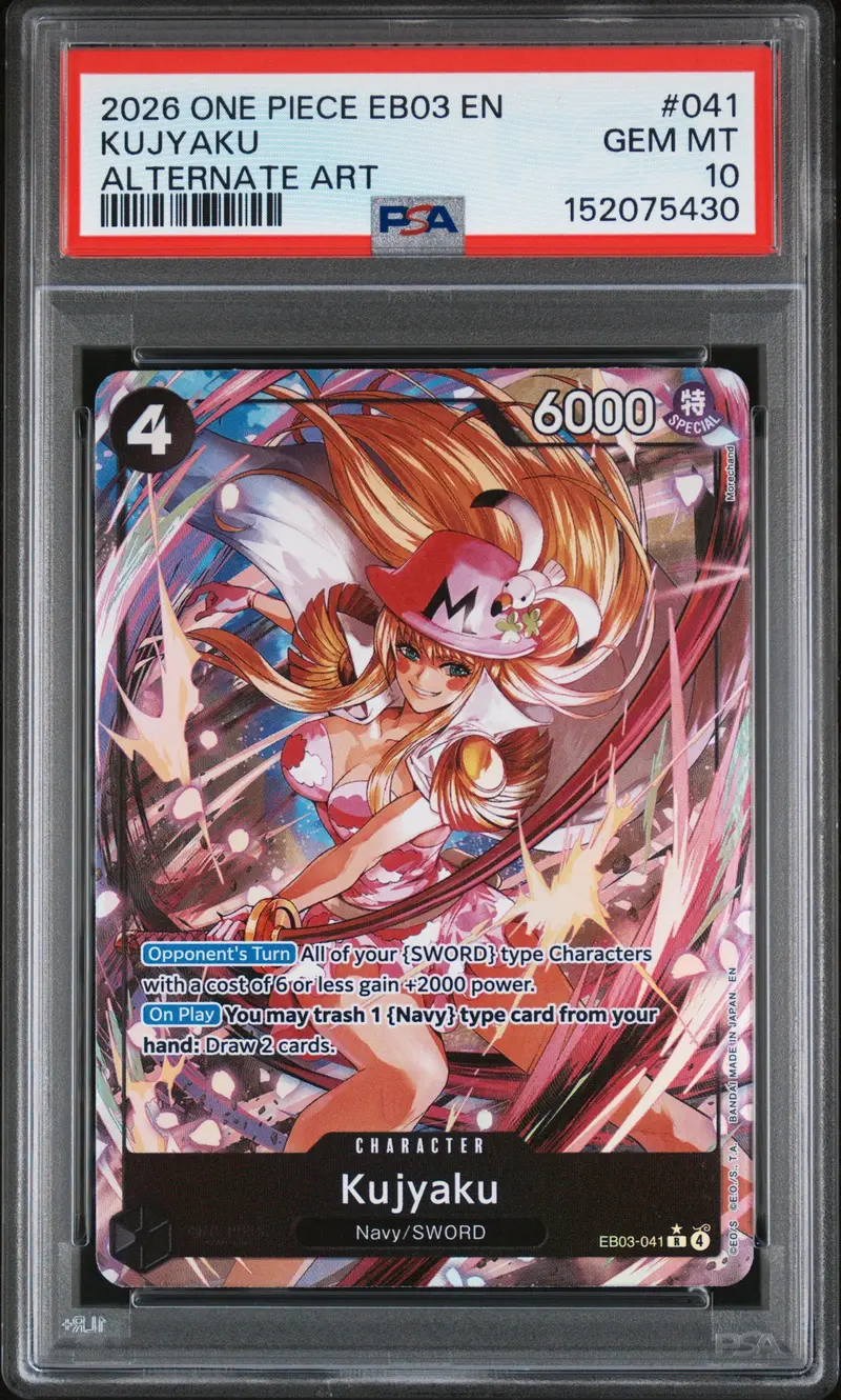 Kujyaku Alternate Art 2026 One Piece Eb03-Extra Booster -One Piece Heroines Edition- Psa Gem Mt 10 1