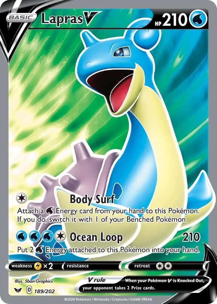 Lapras V (Full Art) (189/202) (Swsh01) 1