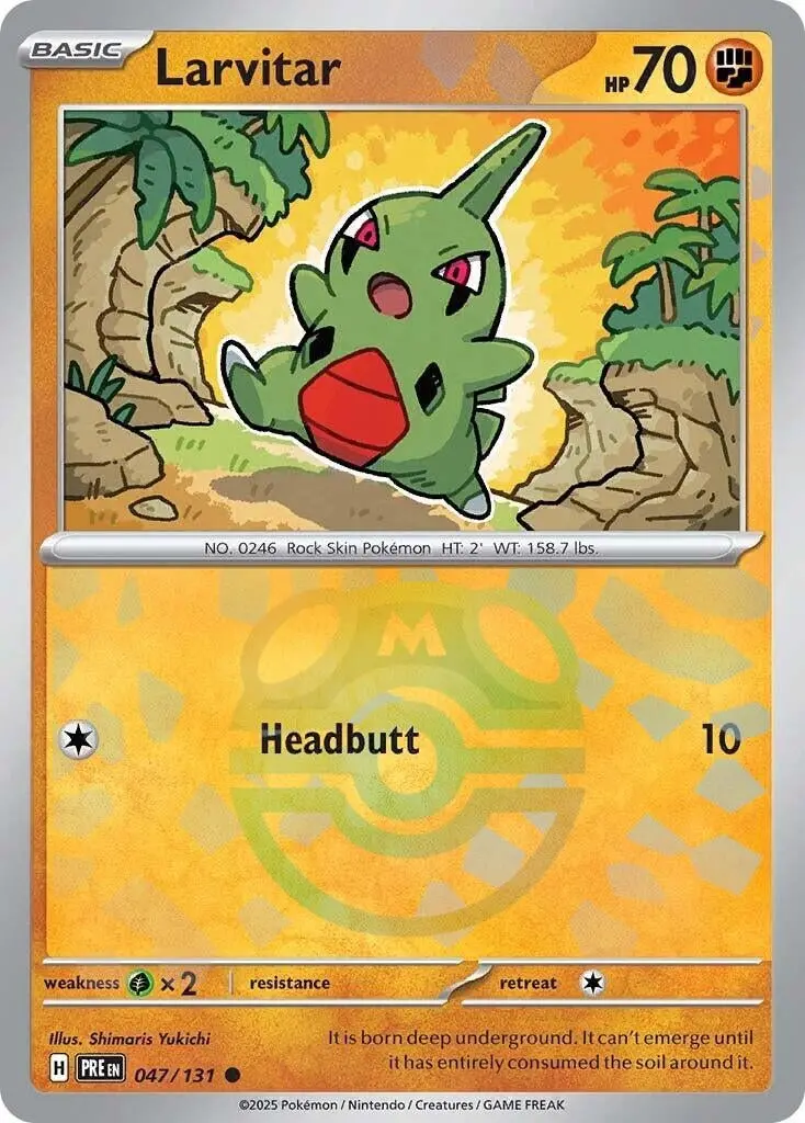 Larvitar (Master Ball Pattern) (047/131) (Pre) 1