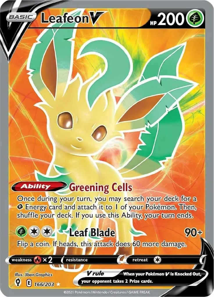 Leafeon V (Full Art) (166/203) (Swsh07) 1