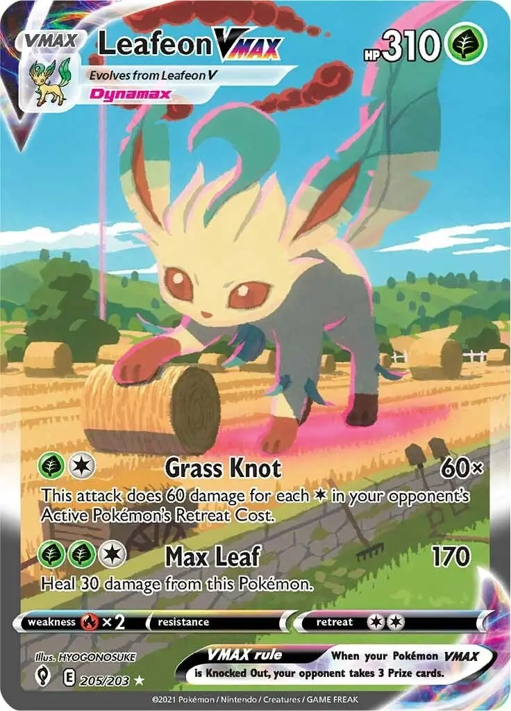 Leafeon Vmax (Alternate Art Secret) (205/203) (Swsh07) 1