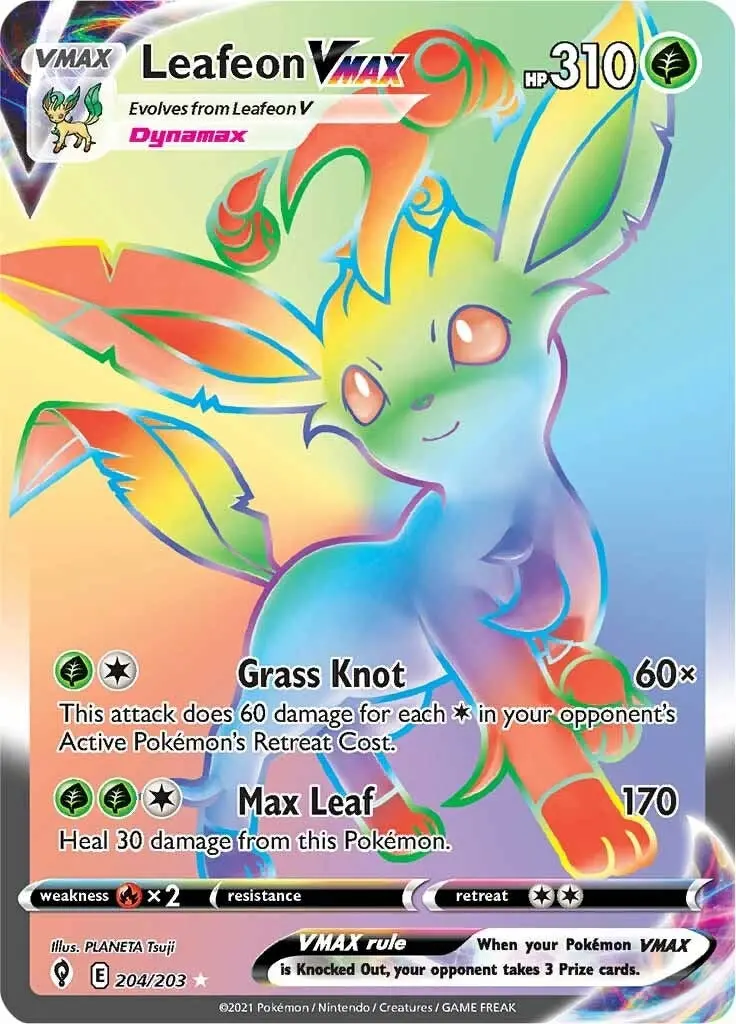 Leafeon Vmax (Secret) (204/203) (Swsh07) 1