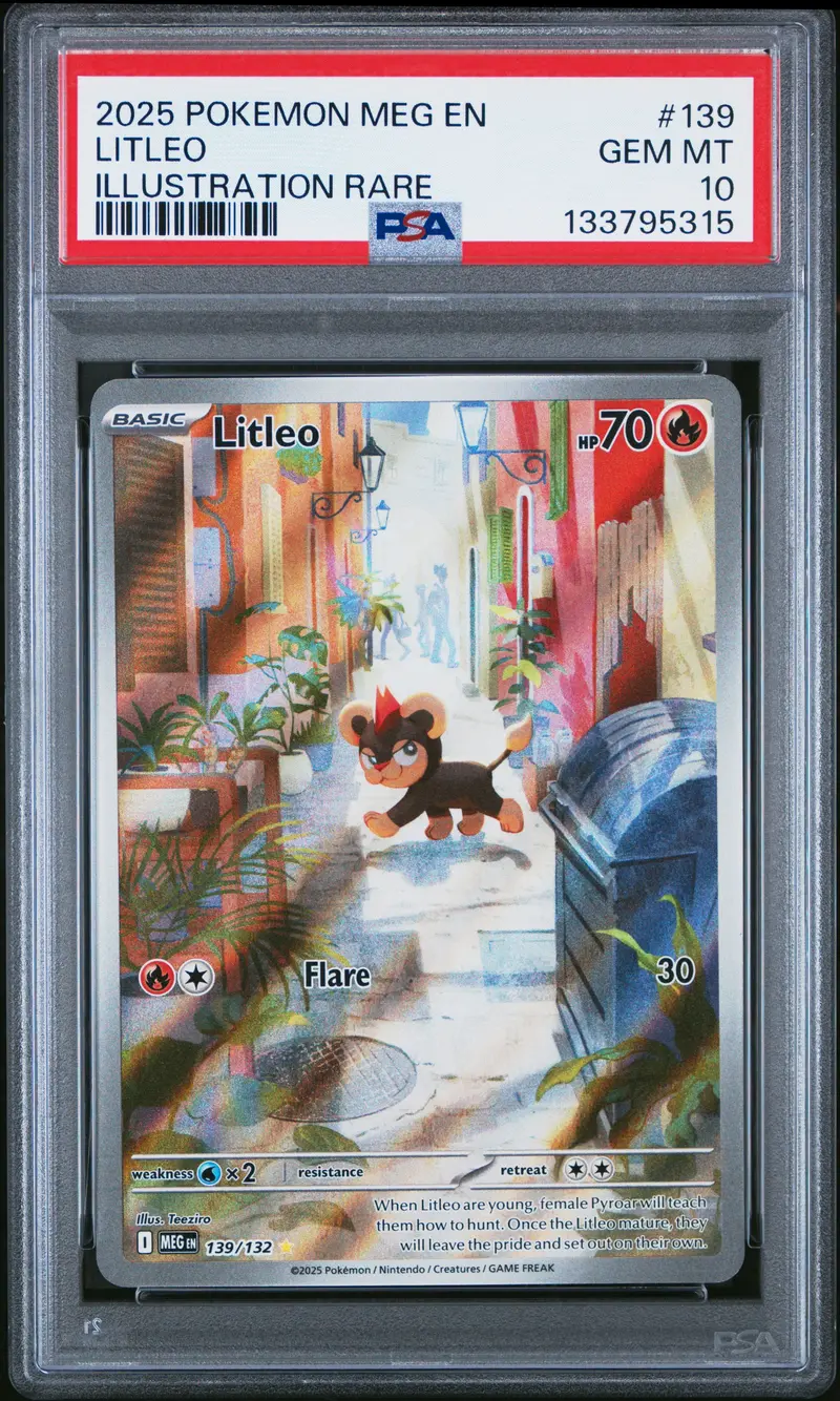Litleo Illustration Rare 2025 Pokemon Meg En-Mega Evolution Psa Gem Mt 10 1