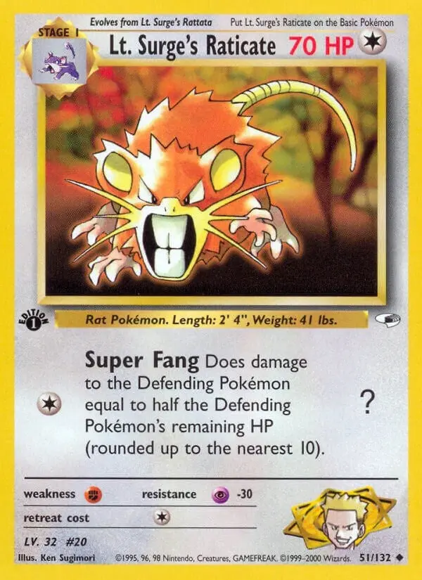 Lt. Surge's Raticate (051/132) (G1) 1