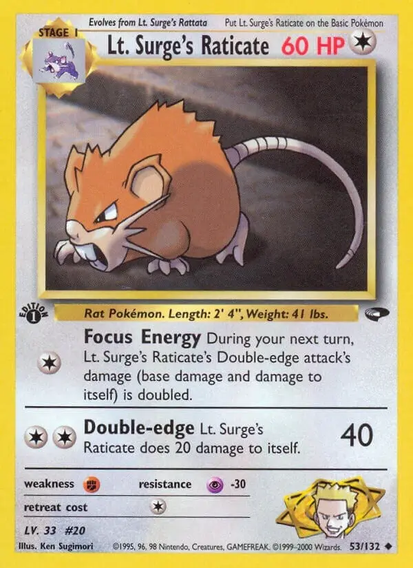 Lt. Surge's Raticate (053/132) (G2) 1
