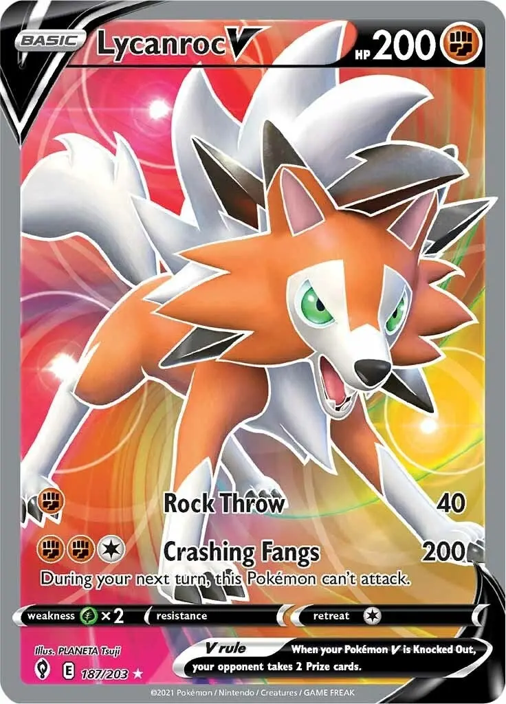 Lycanroc V (Full Art) (187/203) (Swsh07) 1