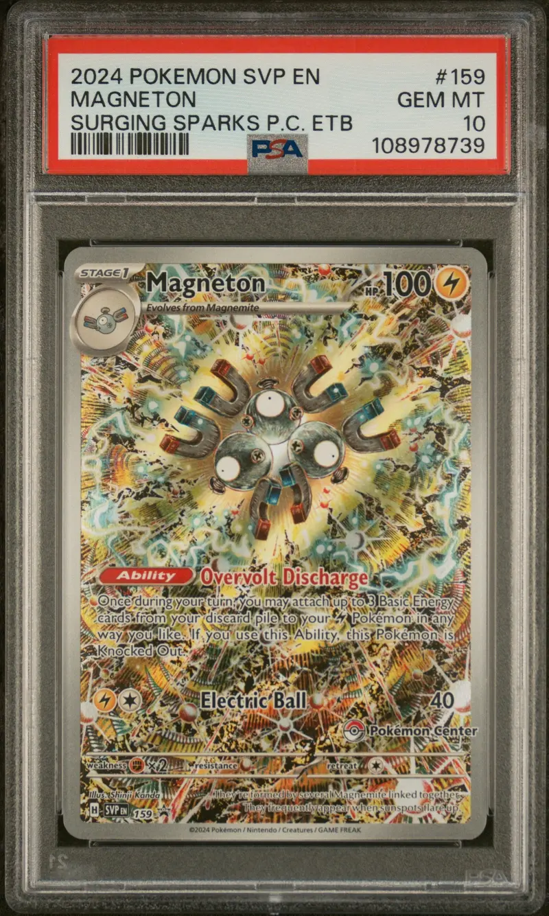 Magneton Surging Sparks Pc Etb 2024 Pokemon Svp En-Sv Black Star Promo Psa Gem Mt 10 1