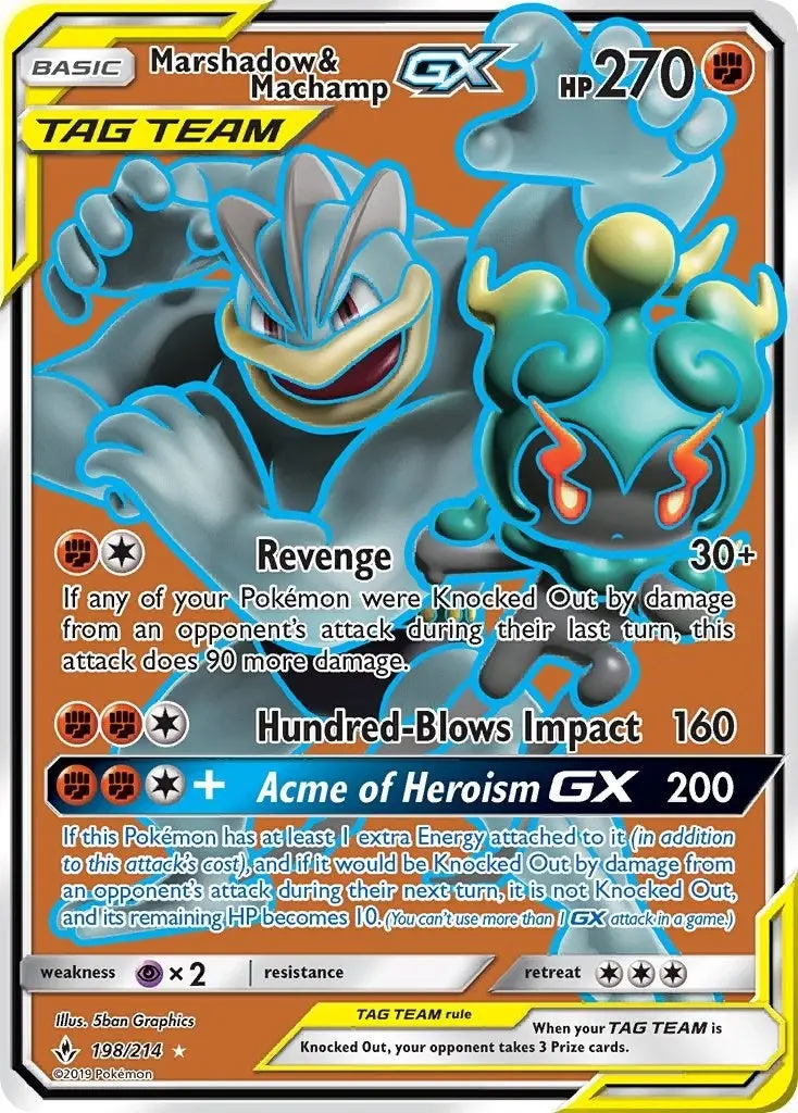 Marshadow & Machamp Gx (198) (Full Art) (198/214) (Sm10) 1