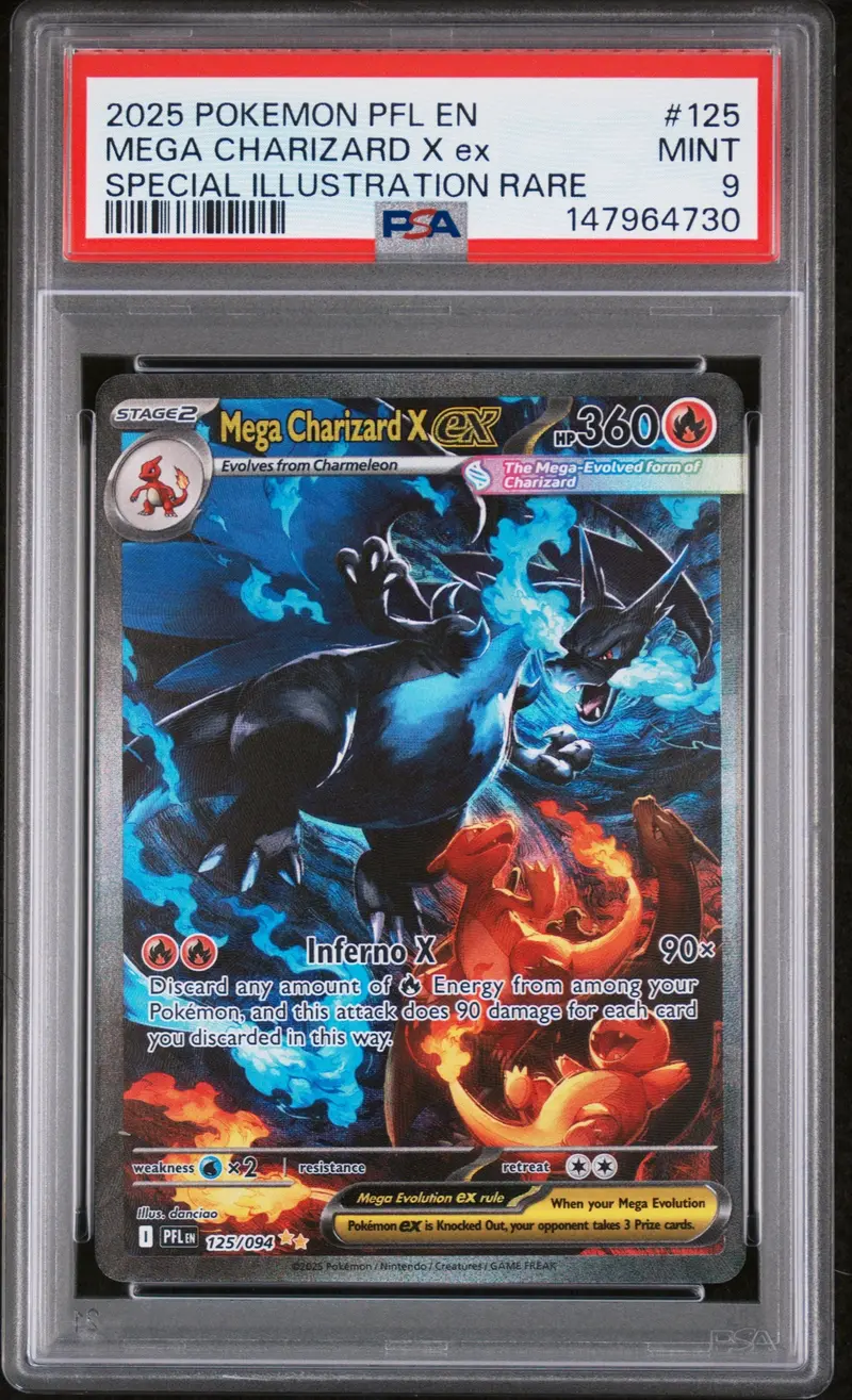 Mega Charizard X Ex Special Illustration Rare 2025 Pokemon Pfl En-Phantasmal Flames Psa Mint 9 1