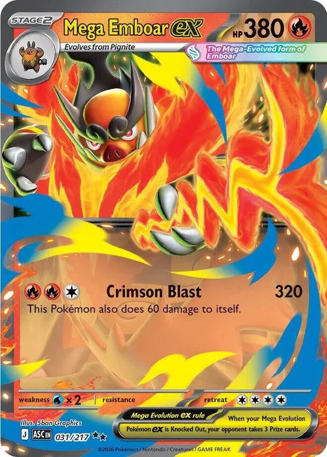 Mega Emboar Ex (031/217) (Asc) 1