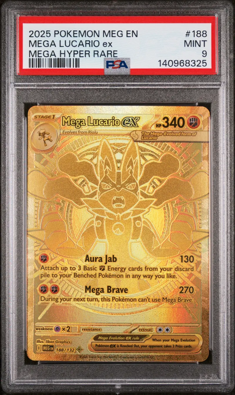 Mega Lucario Ex Mega Hyper Rare 2025 Pokemon Meg En-Mega Evolution Psa Mint 9 1