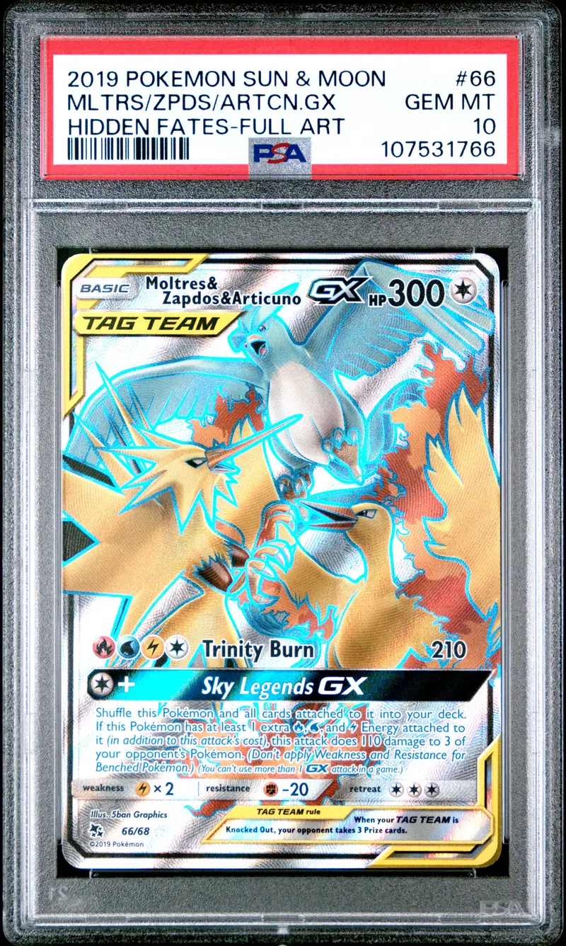 Mltrs/Zpds/Artcn.Gx Hidden Fates-Full Art 2019 Pokemon Sun & Moon Hidden Fates Psa Gem Mt 10 1