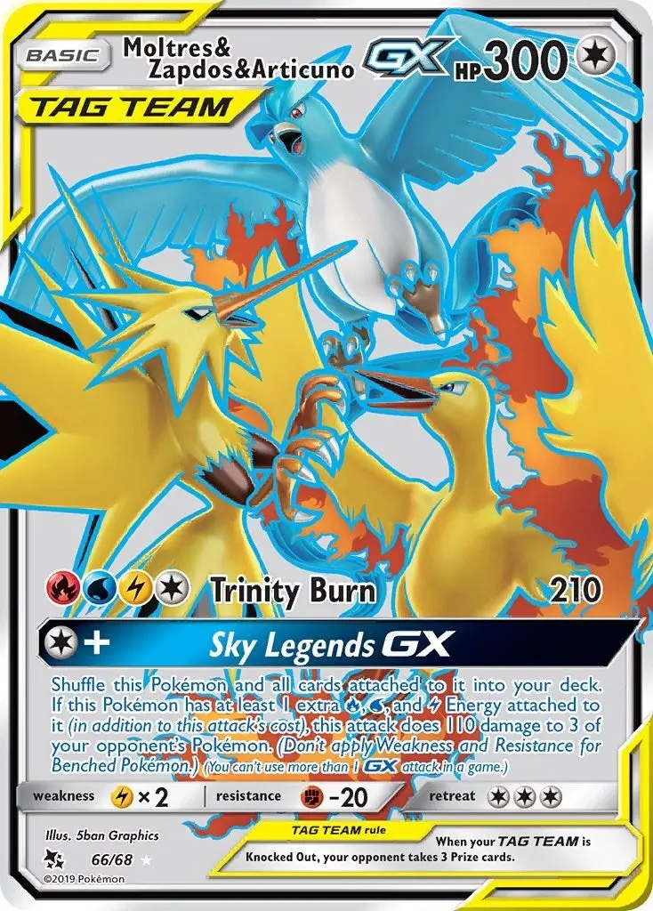 Moltres & Zapdos & Articuno Gx (Full Art) (66/68) (Hif) 1