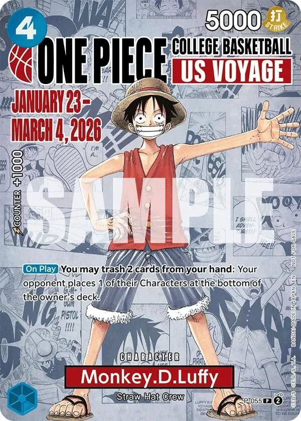 Monkey.D.Luffy (055) (College Basketball Us Voyage) (P-055) (Op-Pr) 1
