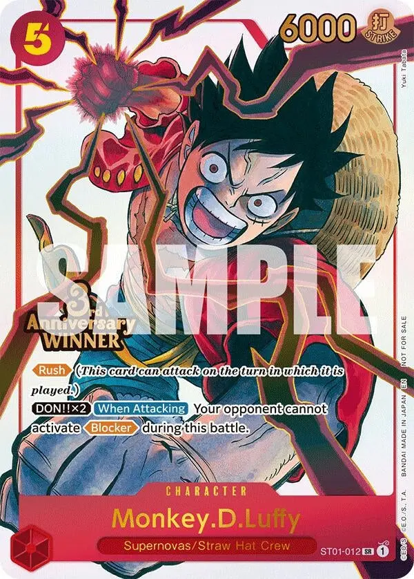 Monkey.D.Luffy - St01-012 (3Rd Anniversary Winner) (St01-012) (Op-Pr) 1