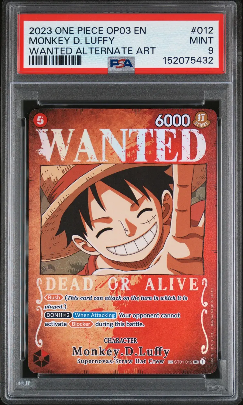 Monkey D. Luffy Wanted Alternate Art 2023 One Piece Op03-Pillars Of Strength Psa Mint 9 1