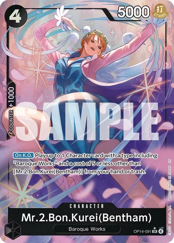 Mr.2.Bon.Kurei (Bentham) (Alternate Art) (Op14-091) (Op14) 1