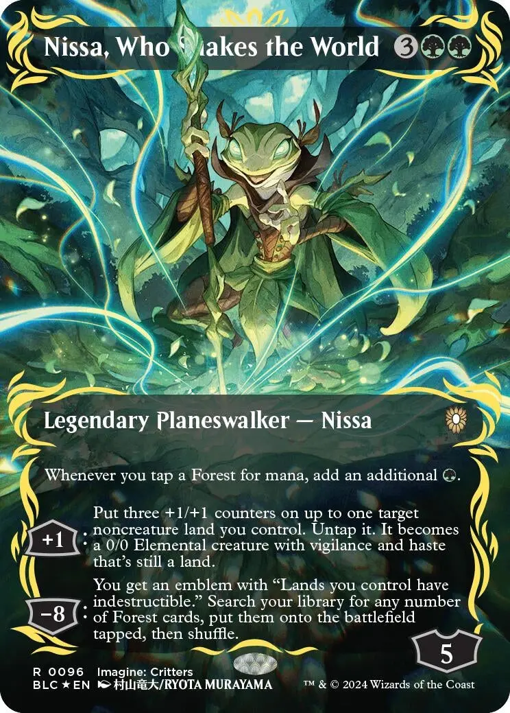 Nissa, Who Shakes The World (Borderless) (Raised Foil) (96) (Blc) 1