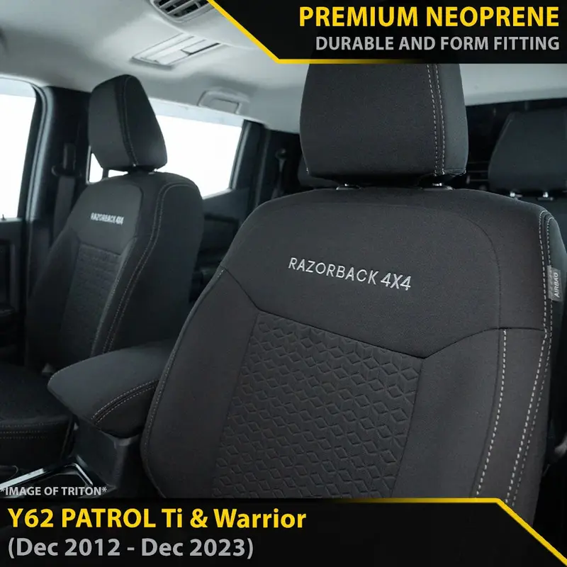Nissan Patrol Y62 Ti & Warrior Gp6 Premium Neoprene 2X Front Seat Covers (Available) 1