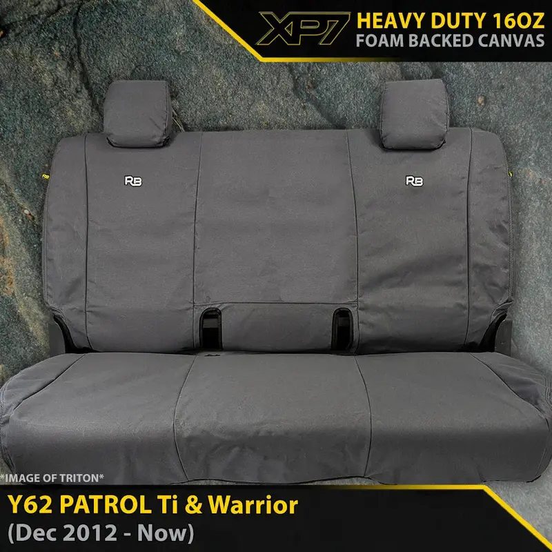 Nissan Y62 Patrol Ti & Warrior Xp7 Heavy Duty Canvas 3Rd Row Seat Covers 1