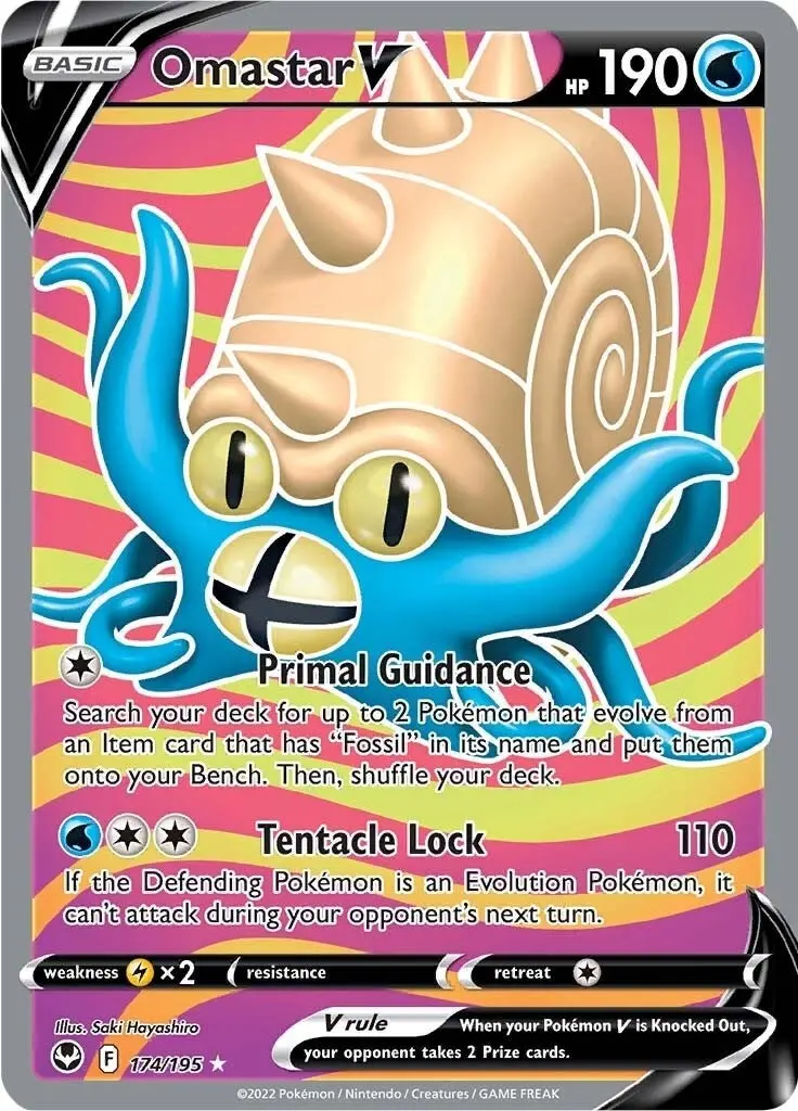 Omastar V (Full Art) (174/195) (Swsh12) 1