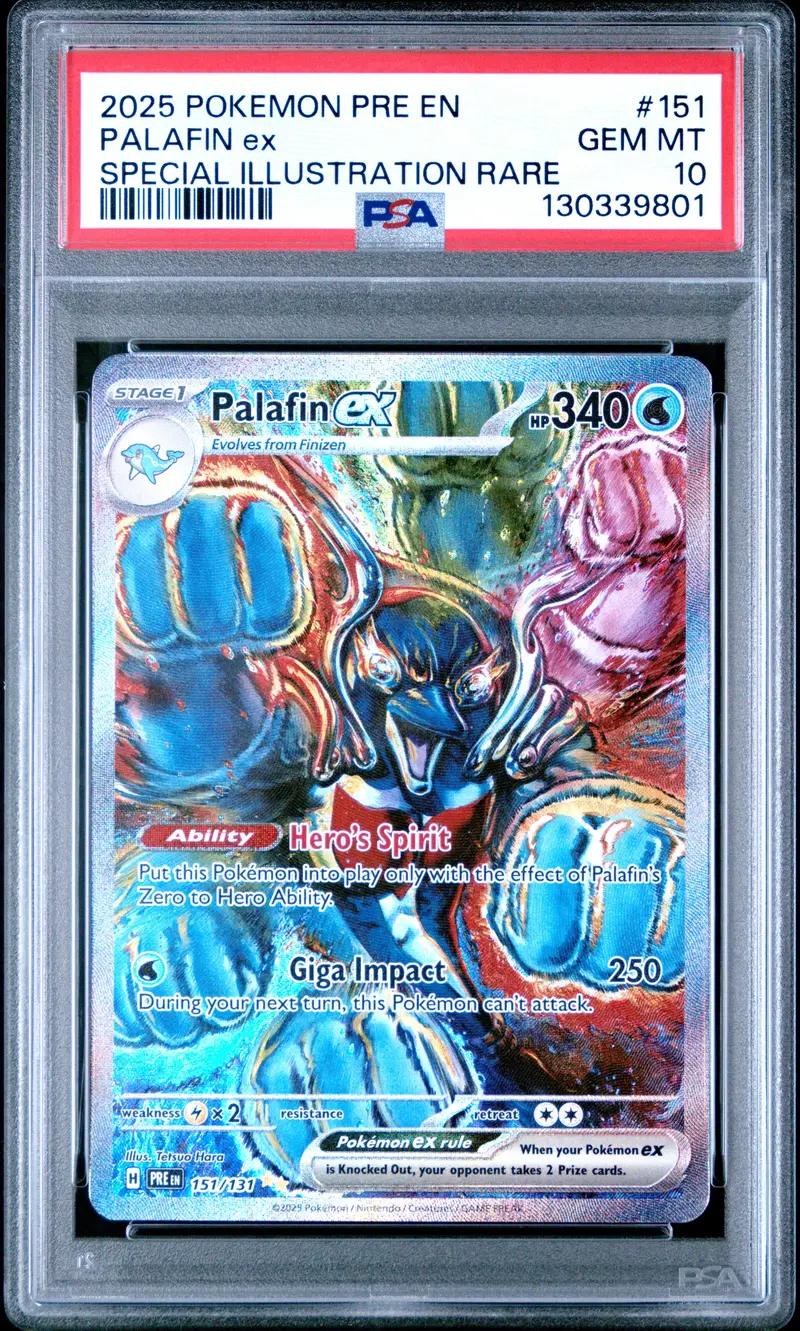 Palafin Ex Special Illustration Rare 2025 Pokemon Pre En-Prismatic Evolutions Psa Gem Mt 10 1