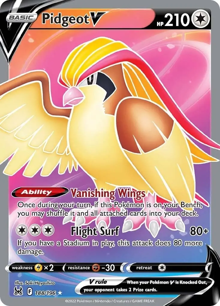 Pidgeot V (Full Art) (188/196) (Swsh11) 1