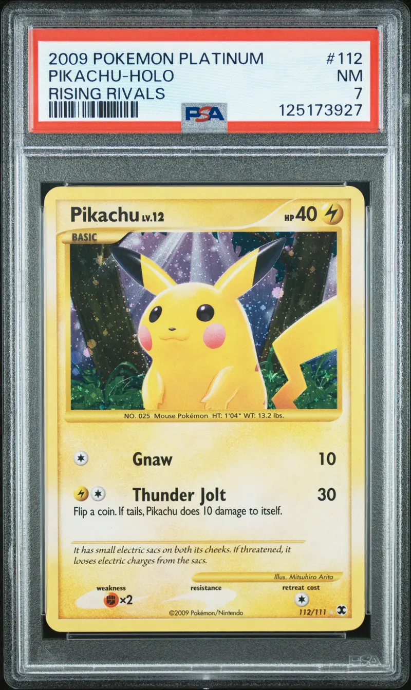 Pikachu-Holo Rising Rivals 2009 Pokemon Platinum Rising Rivals Psa Nm 7 1