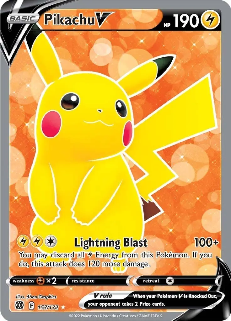 Pikachu V (Full Art) (157/172) (Swsh09) 1
