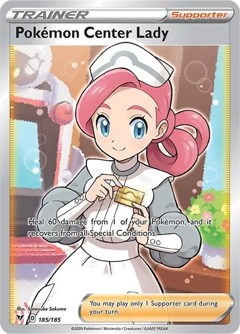 Pokemon Center Lady (Full Art) (185/185) (Swsh04) 1