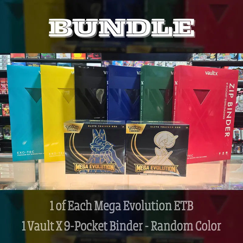Pokémon Tcg: Mega Evolution - Elite Trainer Box Bundle (9-Pocket Vault X Asstd Color) (Limit 1) (Online Only Offer) 1