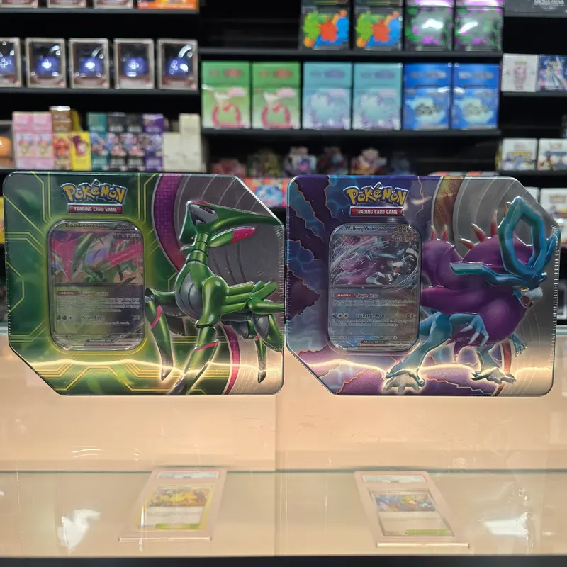 Pokémon Tcg: Paradox Clash Tin Bundle (Walking Wake / Iron Leaves Ex) 1