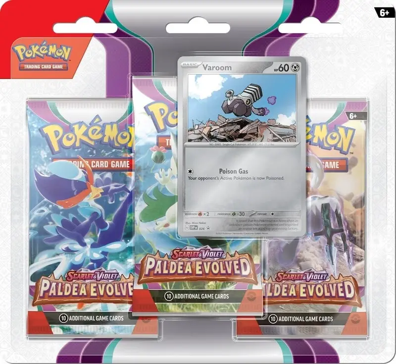 Pokémon Tcg: Scarlet & Violet: Paldea Evolved - 3-Pack Blisters (Varoom) 2