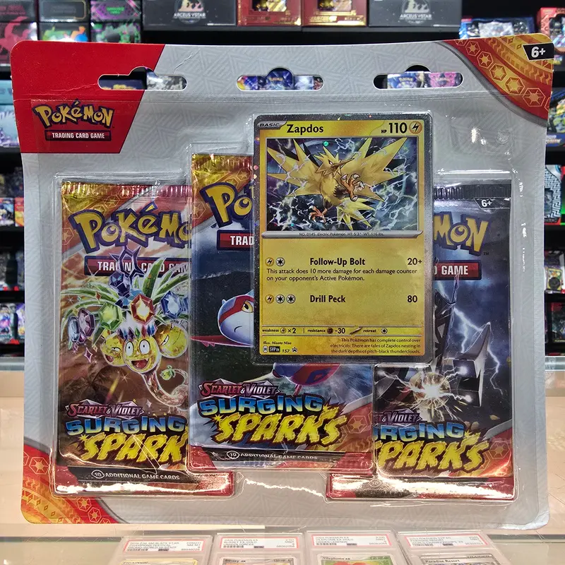 Pokémon Tcg: Scarlet & Violet: Surging Sparks - 3 Pack Blisters (Zapdos) 1