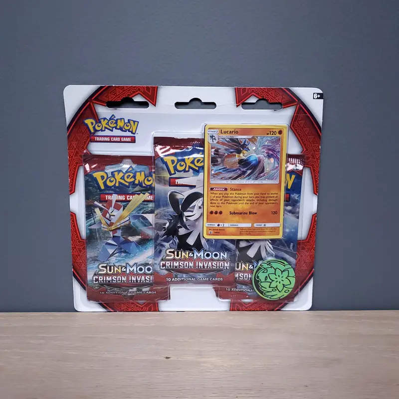 Pokémon Tcg: Sun & Moon: Crimson Invasion - 3-Pack Blister (Lucario) 1