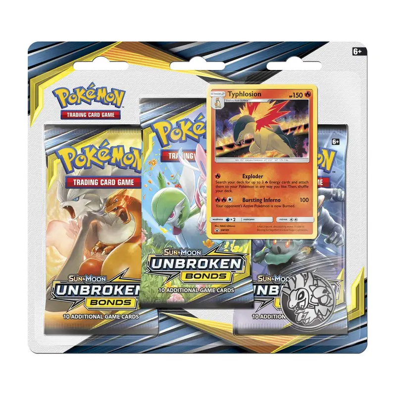 Pokémon Tcg: Sun & Moon: Unbroken Bonds - 3-Pack Blister (Typhlosion) 1