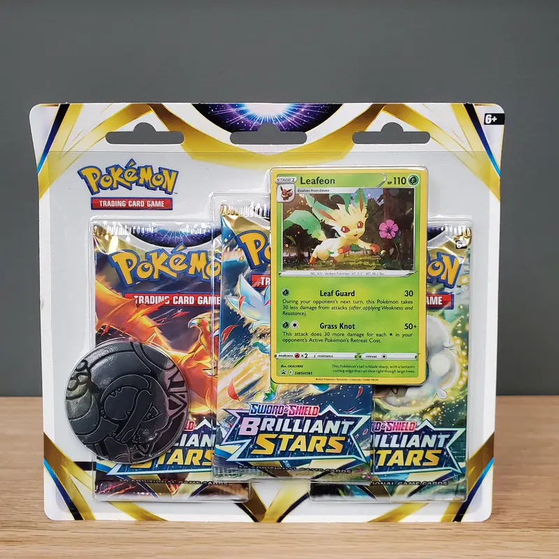 Pokémon Tcg: Sword & Shield: Brilliant Stars - 3-Pack Blister (Leafeon) 1