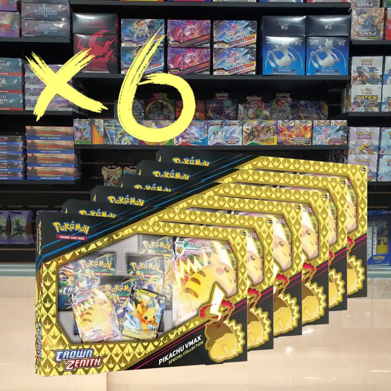 Pokémon Tcg: Sword & Shield: Crown Zenith - Special Collection (Pikachu Vmax) Case Of 6 1