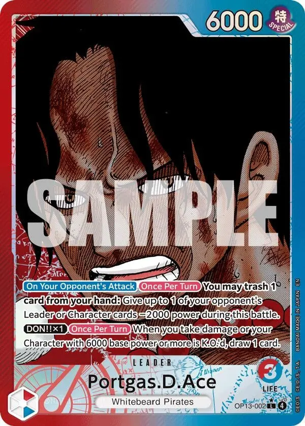 Portgas.D.Ace (002) (Alternate Art) (Op13-002) (Op13) 1