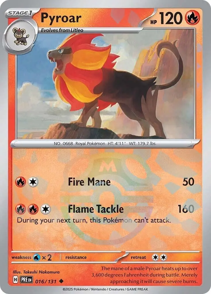 Pyroar (Master Ball Pattern) (016/131) (Pre) 1