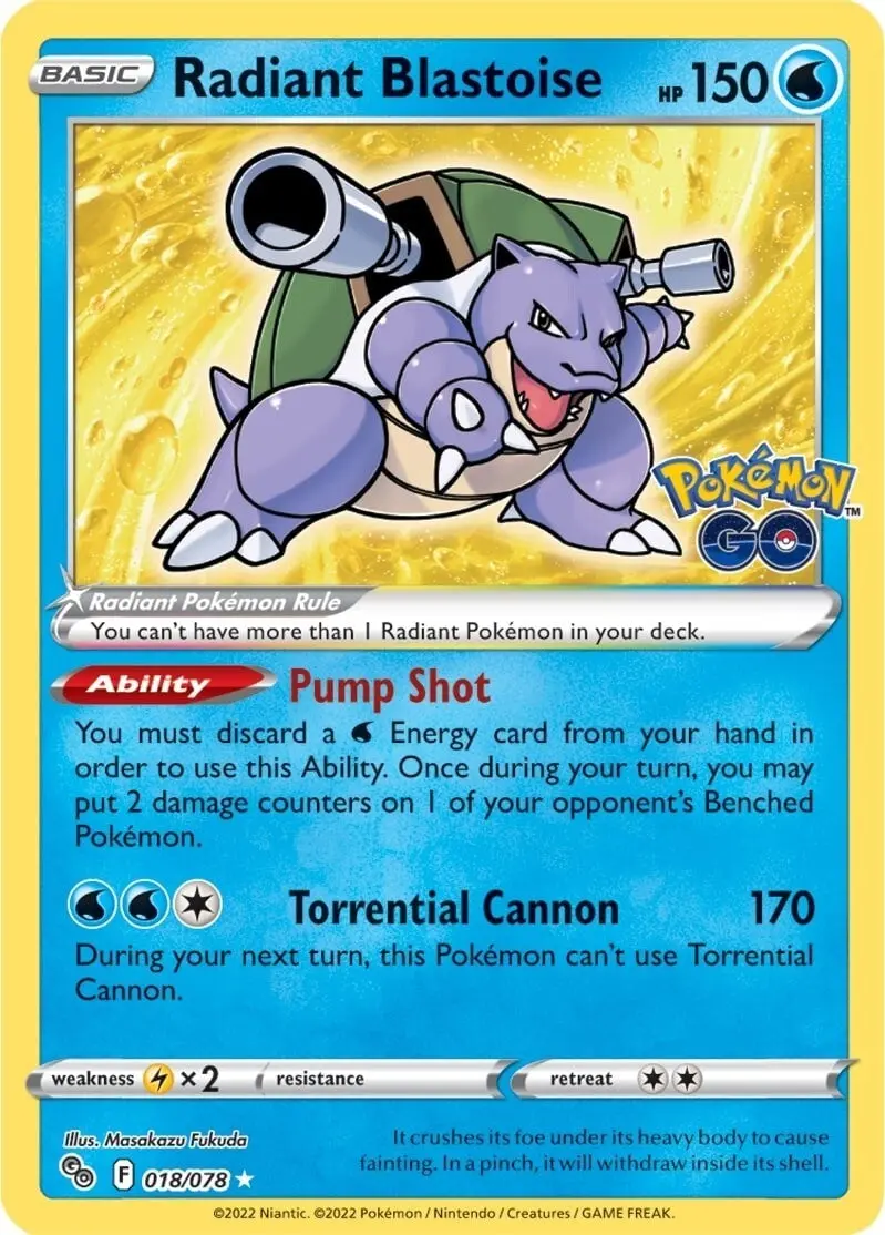 Radiant Blastoise (018/078) (Pgo) 1