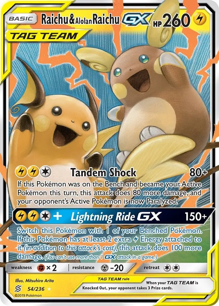 Raichu & Alolan Raichu Gx (54/236) (Sm11) 1